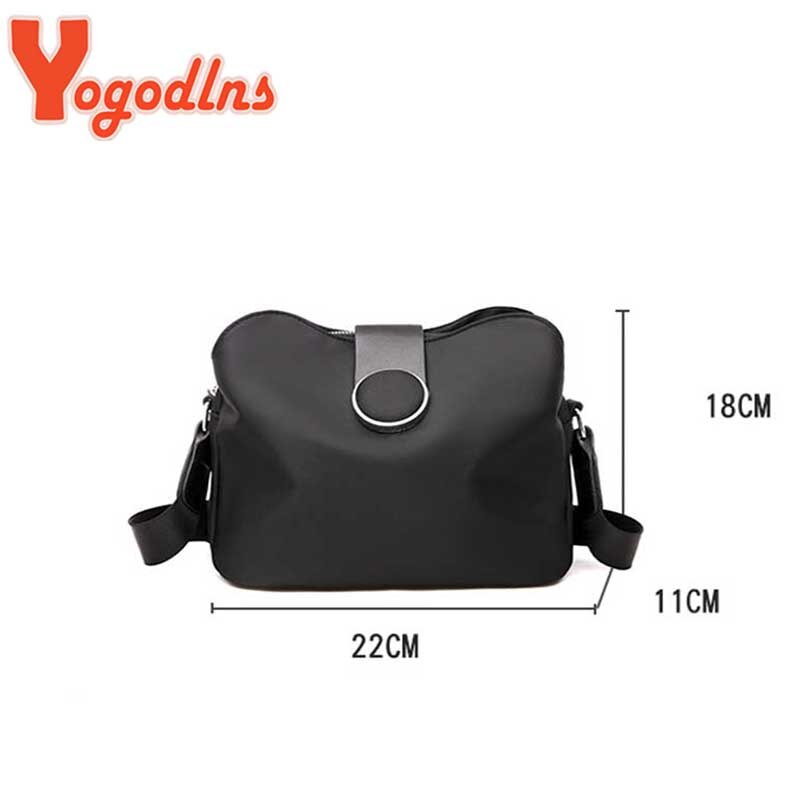 Yogodlns Simple Nylon Shoulder Bag Women Leisure Waterproof Messenger Bag Shopping Lady Handbag Travel Light Small Bag Purse sac