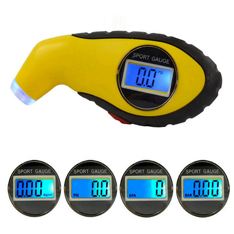 Medidor de pressão do pneu digital, testador de pressão do pneu digital com tela lcd, manômetro, barômetro, para carros, caminhões, motos, bicicletas
