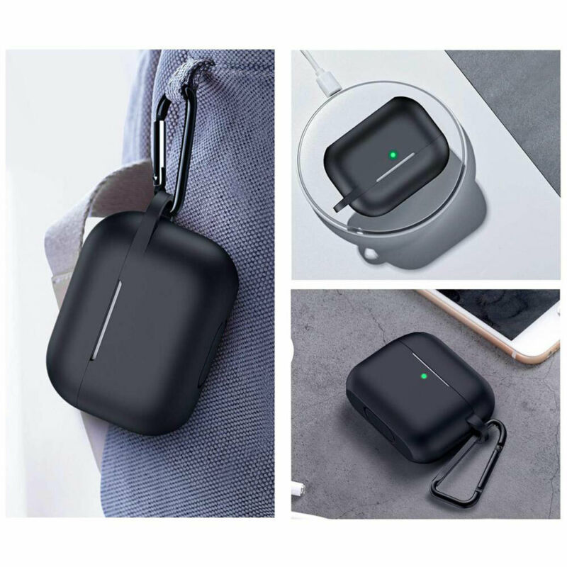 Voor Apple Airpods Pro Rubber Case Protector Siliconen Carbon Fiber TPU Oortelefoon Opladen Cover