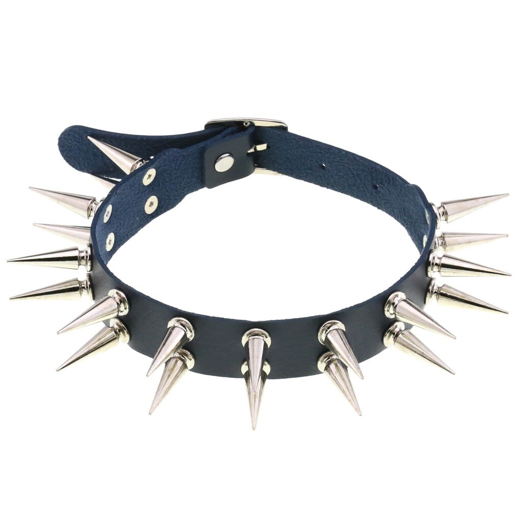 DIEZI Gothic Sexy 16 kolorowa skóra PU naszyjnik kobiety w stylu Vintage moda nit wisiorek w kształcie gwiazdy Choker naszyjniki 2021 nowa biżuteria: dark blue