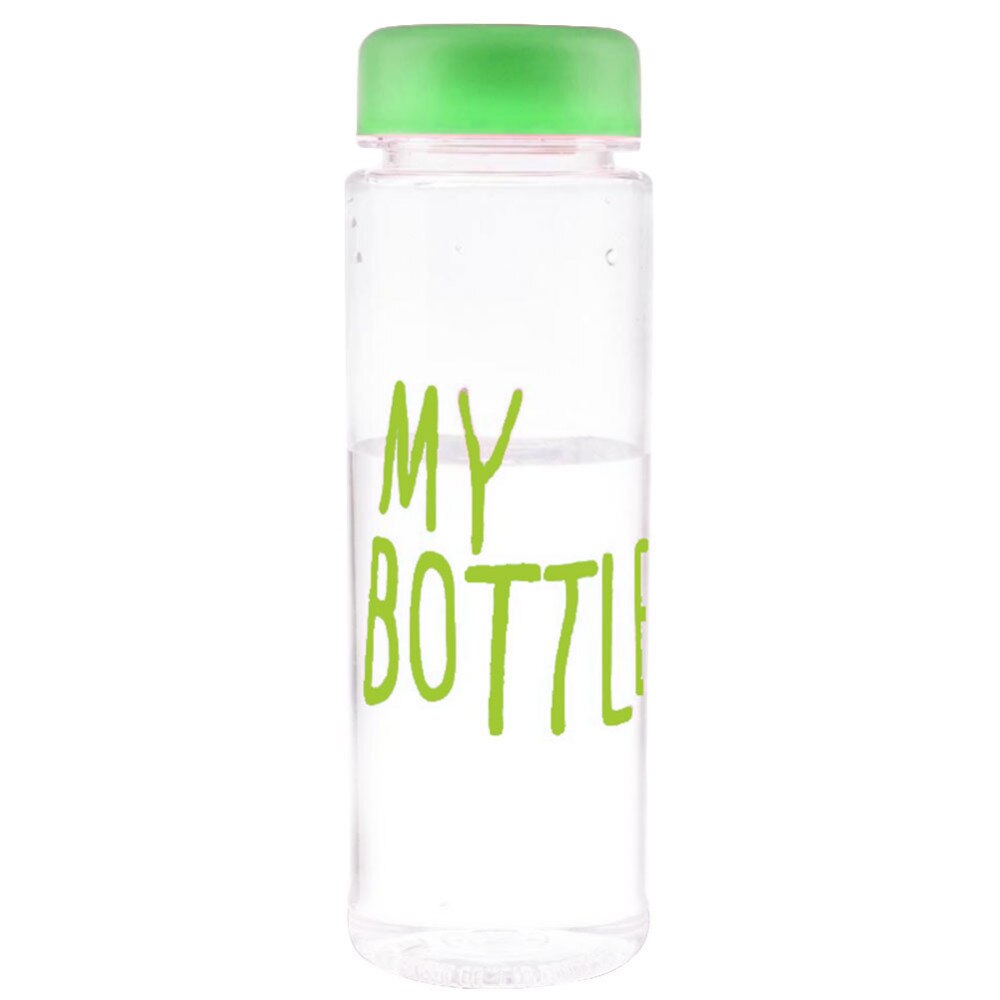 500ml bärbar transparent dryck glasflaska vattenflaska för vattenfruktsaft bärbar sportresa plastflaska: Grön