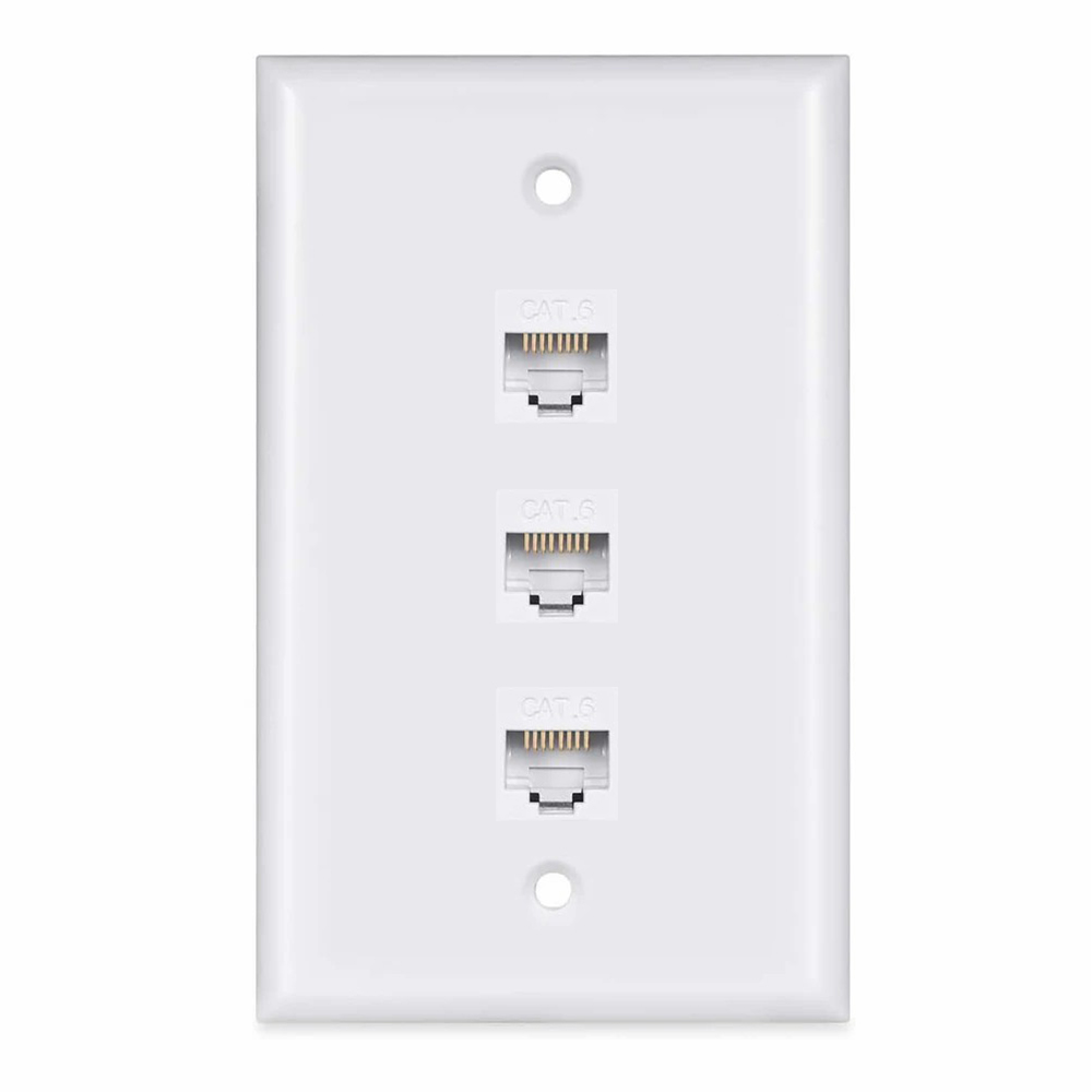Plaque murale Ethernet ZoeRax Cat 6, plaque murale Ethernet femelle-femelle amovible Compatible avec les appareils Ethernet Cat6/5/5e: Autre / 1,8m