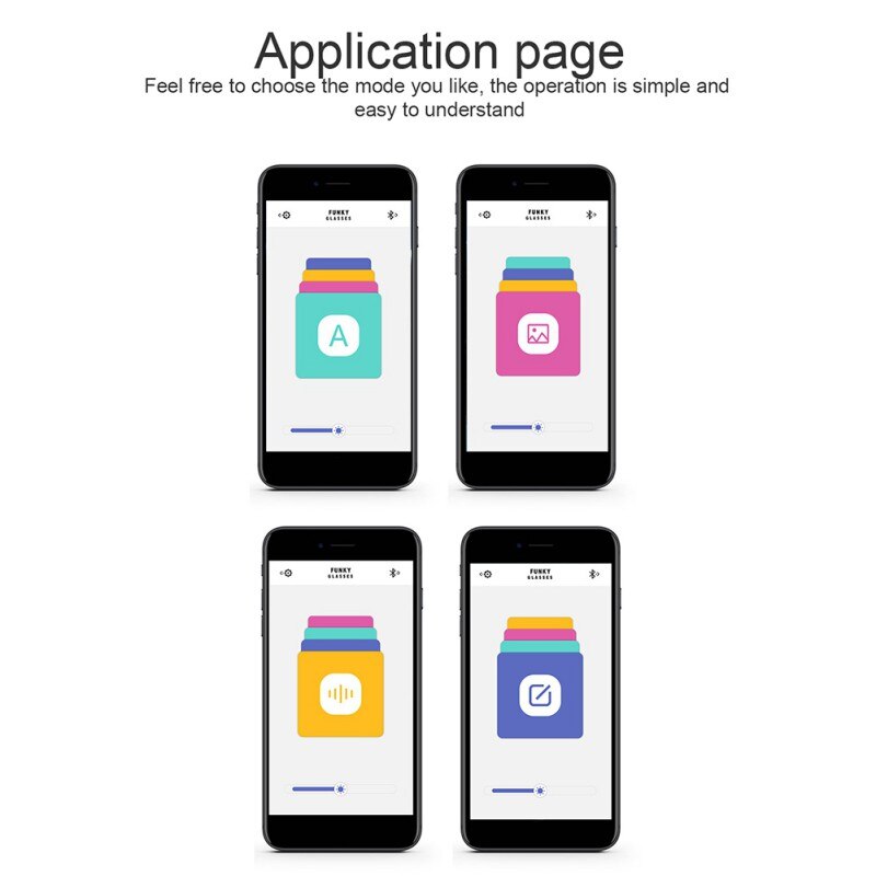 Magic Bluetooth Party Glasses Led Luminous USB Charging Glasses DIY Application Control Multi-language Flashing