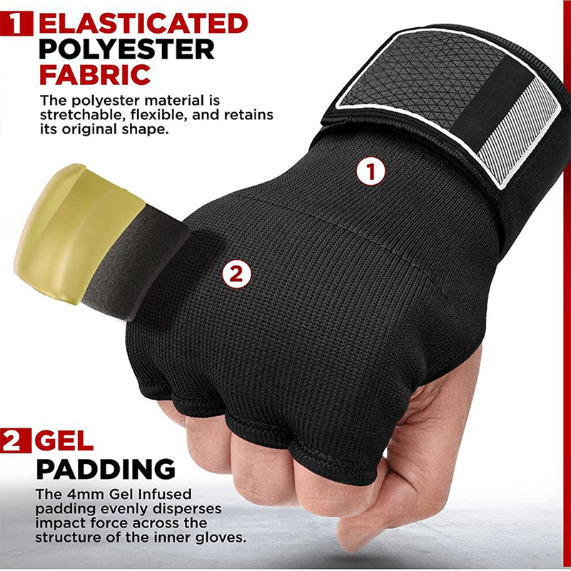 Boksen Hand Wrap Binnenhandschoenen Half Vinger Gel Bokshandschoen voor Muay Thai MMA Kickboksen Vechtsporten Ponsen Snelheidszak Training