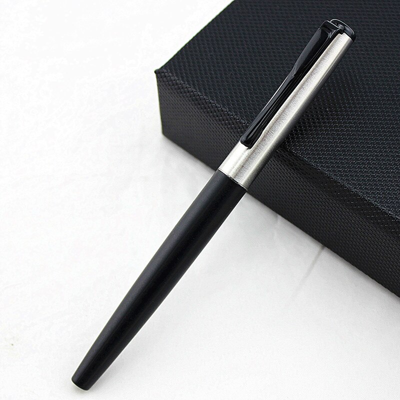 Luxury blue Business Metal Fountain Pen Nib Medium black Clip School Supplies: U