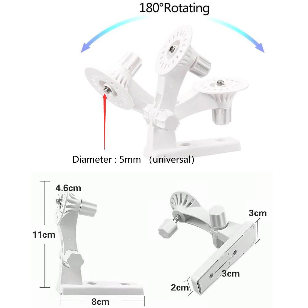 Wifi Cam Home Security IP Camera White Wall Mount Ceiling Stand Bracket for CCTV Camera Wall Mount Bracket: Default Title
