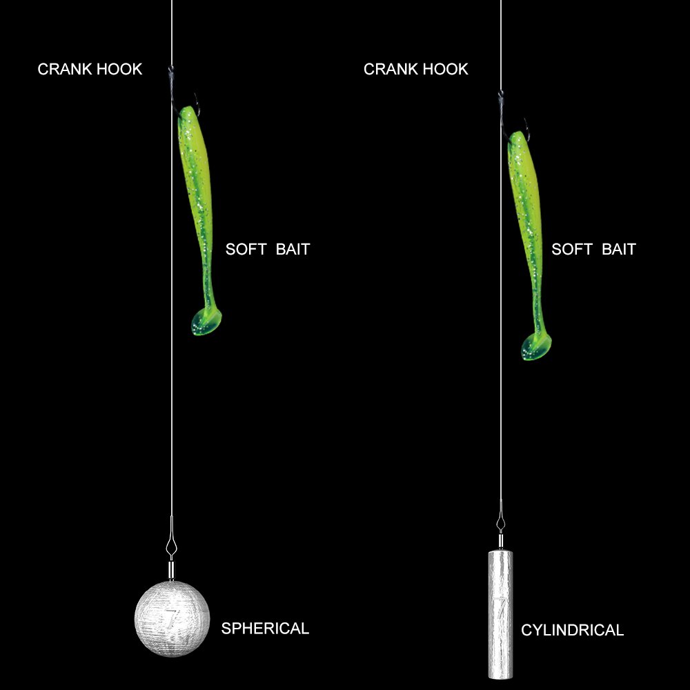 FISH KING 50pcs Fishing Sinker Cylindrical/Spherical Weights 3.5g-14g Fishing Oval Split Shot Lead Sinkers Fishing Tackle