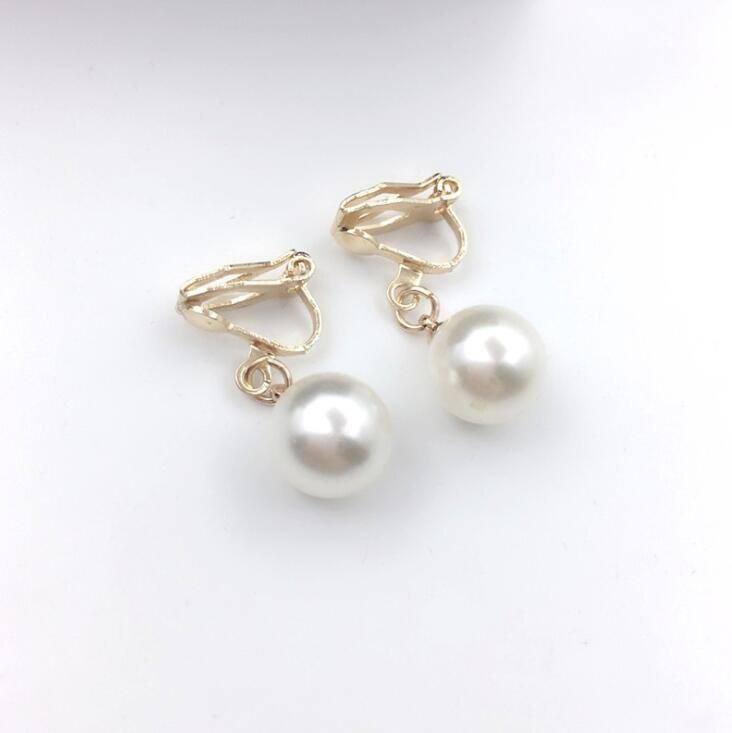 WENHQ Simulated Pearl Rhinestone Earrings Cute Clip on Earrings Non Piercing Earrings for Women No Hole Ear Clip: Style 8