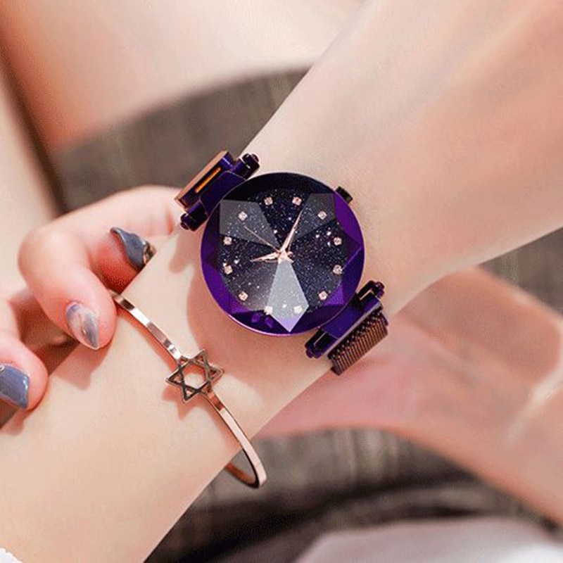 Ladies Magnetic Starry Sky Clock Luxury Women Watches Diamond Female Quartz Wristwatches Relogio Feminino Zegarek Damski