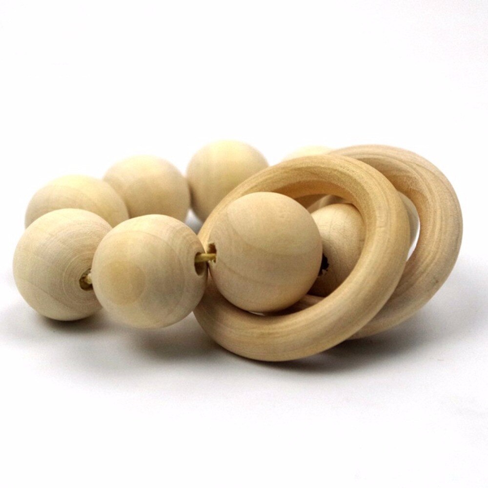 2 stück Holz Zahnen Spielzeug Natürliche Holz Perlen Ring Baby Armband Krankenschwester Lebensmittel Grade Materilas Handgemachte Handwerk Baby Spielzeug