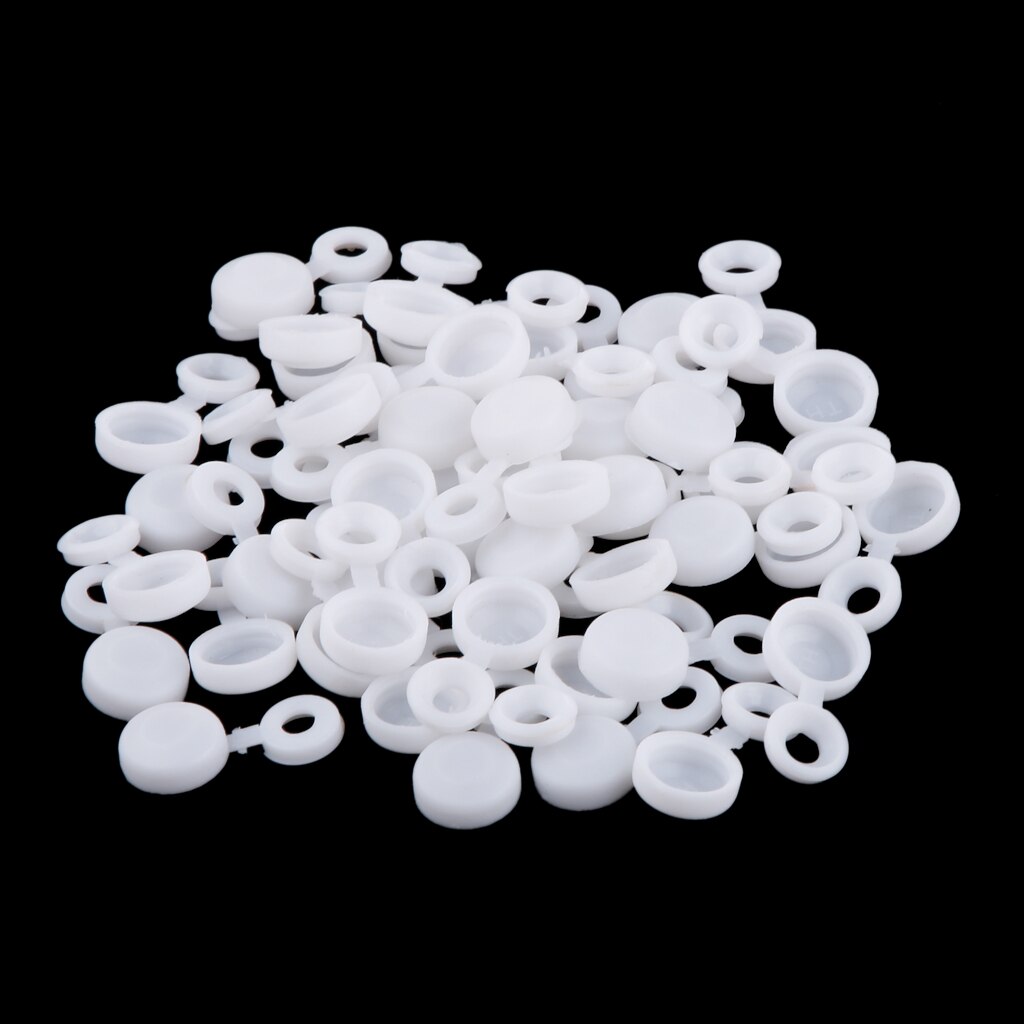 50 Pieces Hinged Plastic Screw Washer Cover Caps 27mm For 6g 8g Screws White