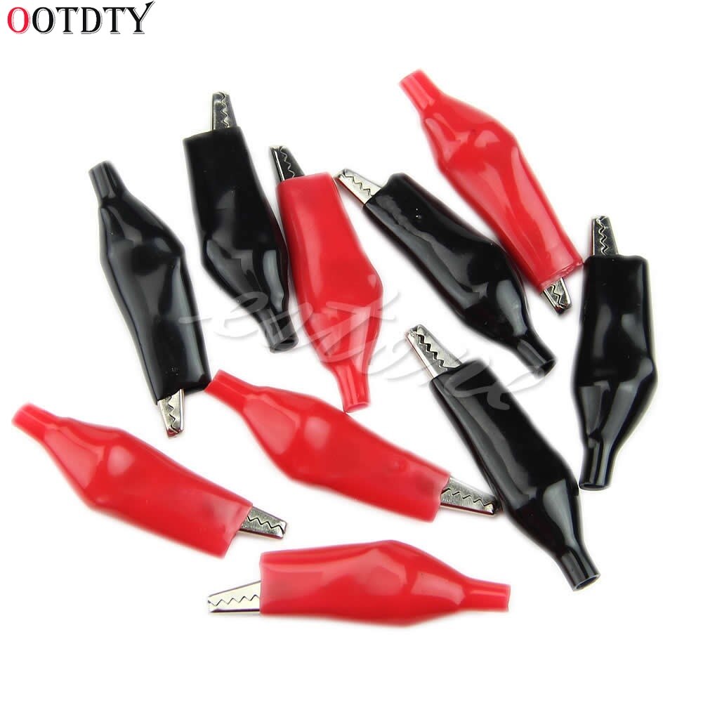 Ootdty 10Pcs 28Mm Alligator Leidt Crocodile Test Clip Voor Elektrische Jumper Wire Kabel