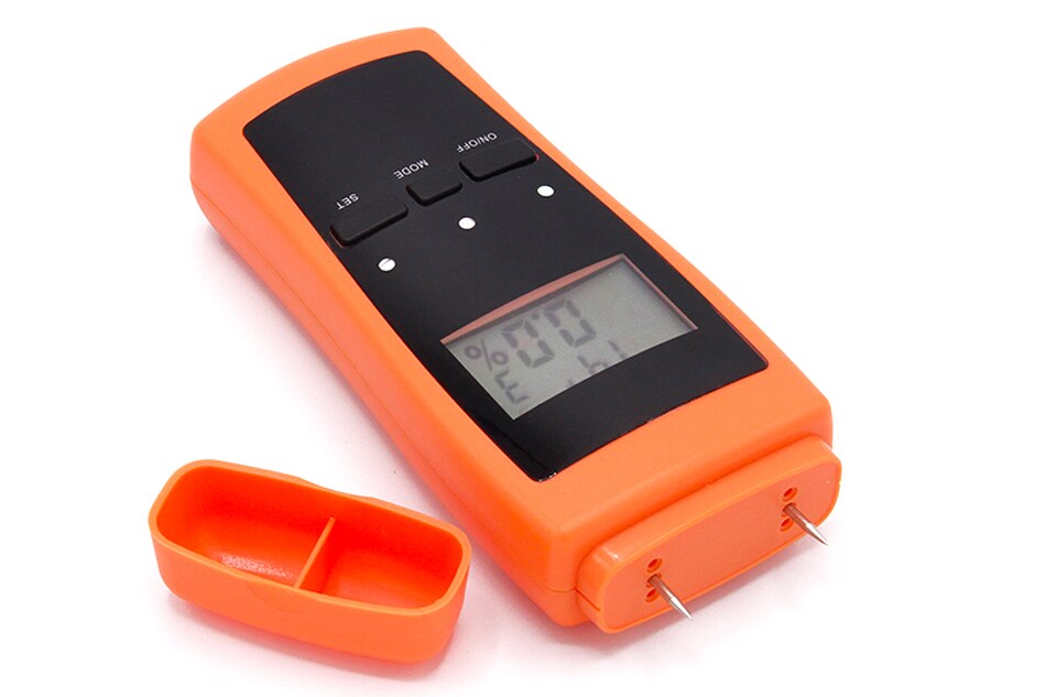 Højpræcision digital elektrisk fugtmåler træ træ planke luftfugtighed fugtindhold tester måler med 11mm sonde  vc2ga