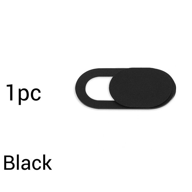 Cache-webcam magnétique coulissant en plastique pour iphone, ordinateur portable, ipad, tablette, appareil photo, téléphone portable, autocollant de confidentialité: 1 pièce noire