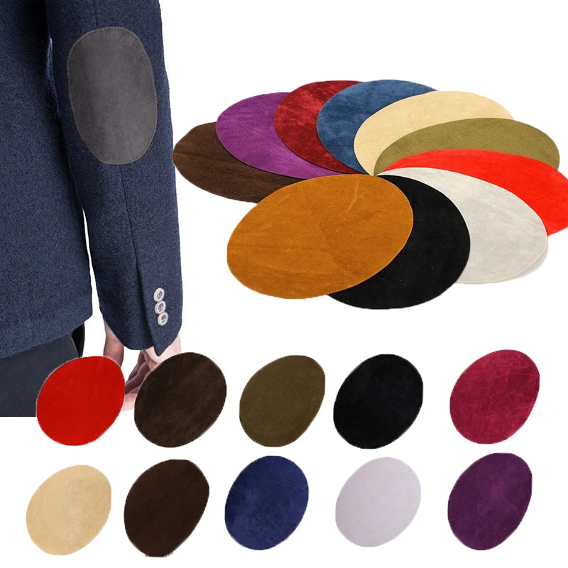2 pièces couleur unie patchs réparation pantalon genou Applique vêtements tissu pour bricolage Handmake couture Denim Patchwork vêtements jean Supplie
