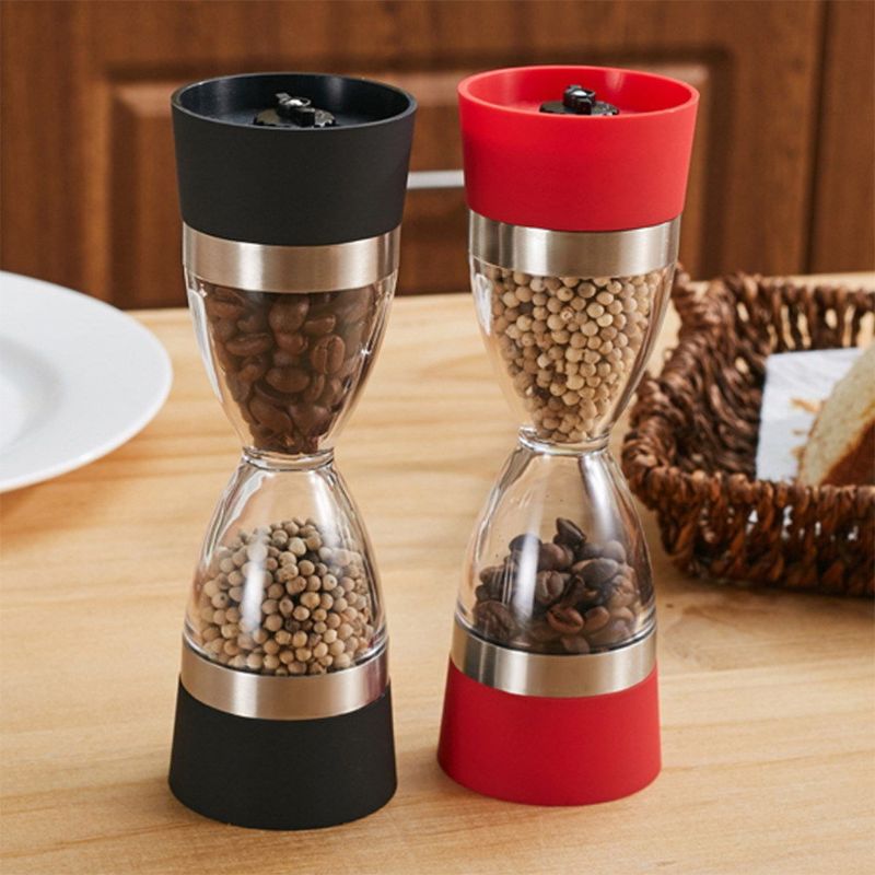 Dual Grind Pepper Salt Spice Seasonings Precision Grinder Mill Coarse To Fine Grain