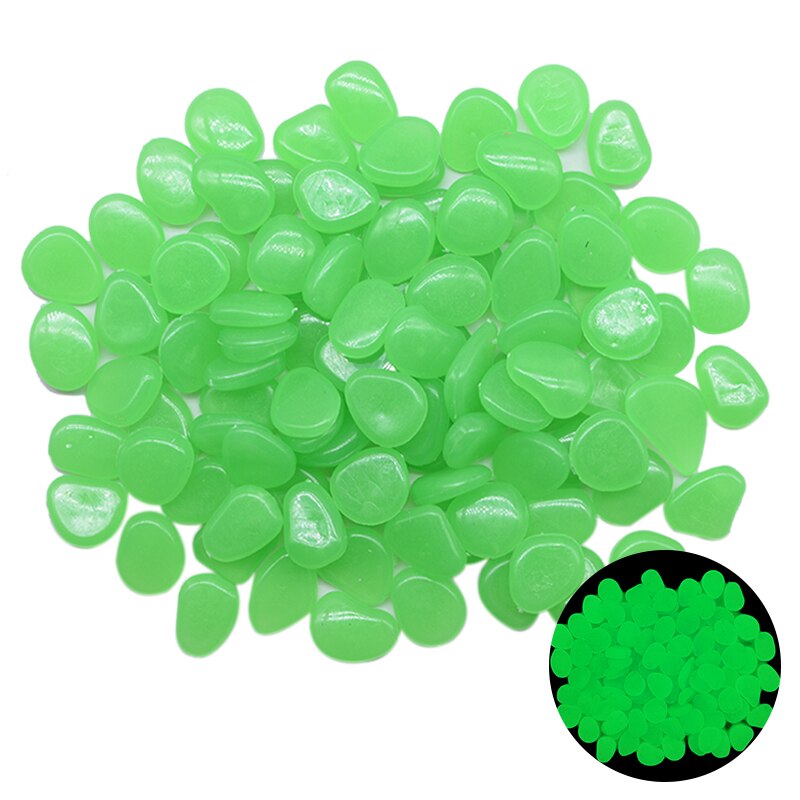Fish Tank Rocks Glow Multi-Colored Glow in The Dark Pebbles for Fish Tank Aquarium Garden Plant Pots Bonsai Walkway Driveway: 100Pcs / Green