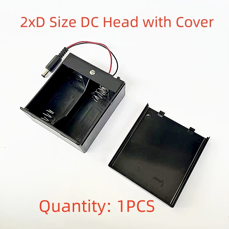 2/4/8 *D Size Battery Case Holder 3V 6V 12V Battery Storage Box with 5.5*2.1mm DC Plug: Blue