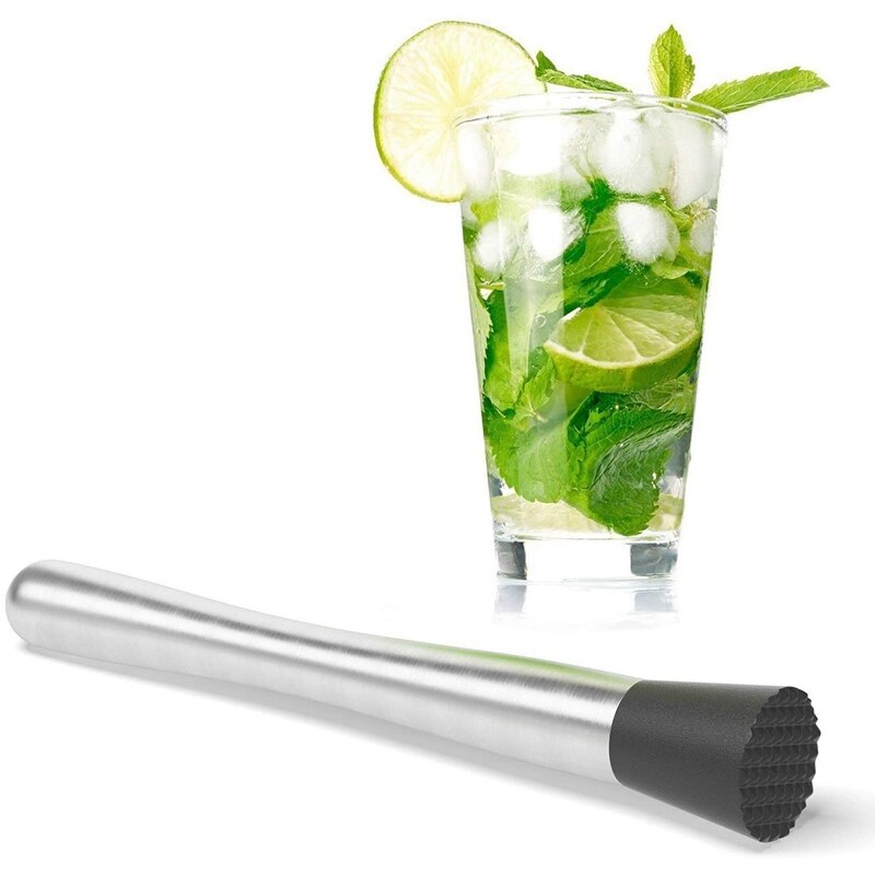 10 Inch Stainless Steel Cocktail Muddler and Mixing Spoon Home Bar Tool Set Muddler Bar Tool Set for Making Cocktails