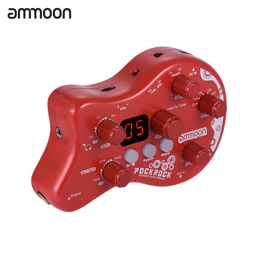 Ammoon Pockrock Draagbare Gitaar Multi-Effecten Processor Effect Pedaal 15 Effect Types 40 Drum Ritmes Tuning Functie