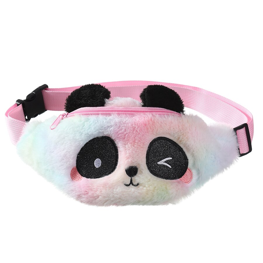 Cute Unicorn Children's Fanny Pack Girls Waist Bag Plush Toys Belt Gradient Color Chest Bag Cartoon Coin Purse Travel Chest Bag: colorful