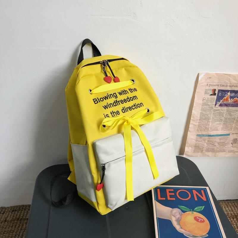 4 pièces ensemble sac à dos femmes Oxford sac à bandoulière grande capacité sac à dos pour adolescentes Mochilas femme sac à dos sac à dos: Yellow