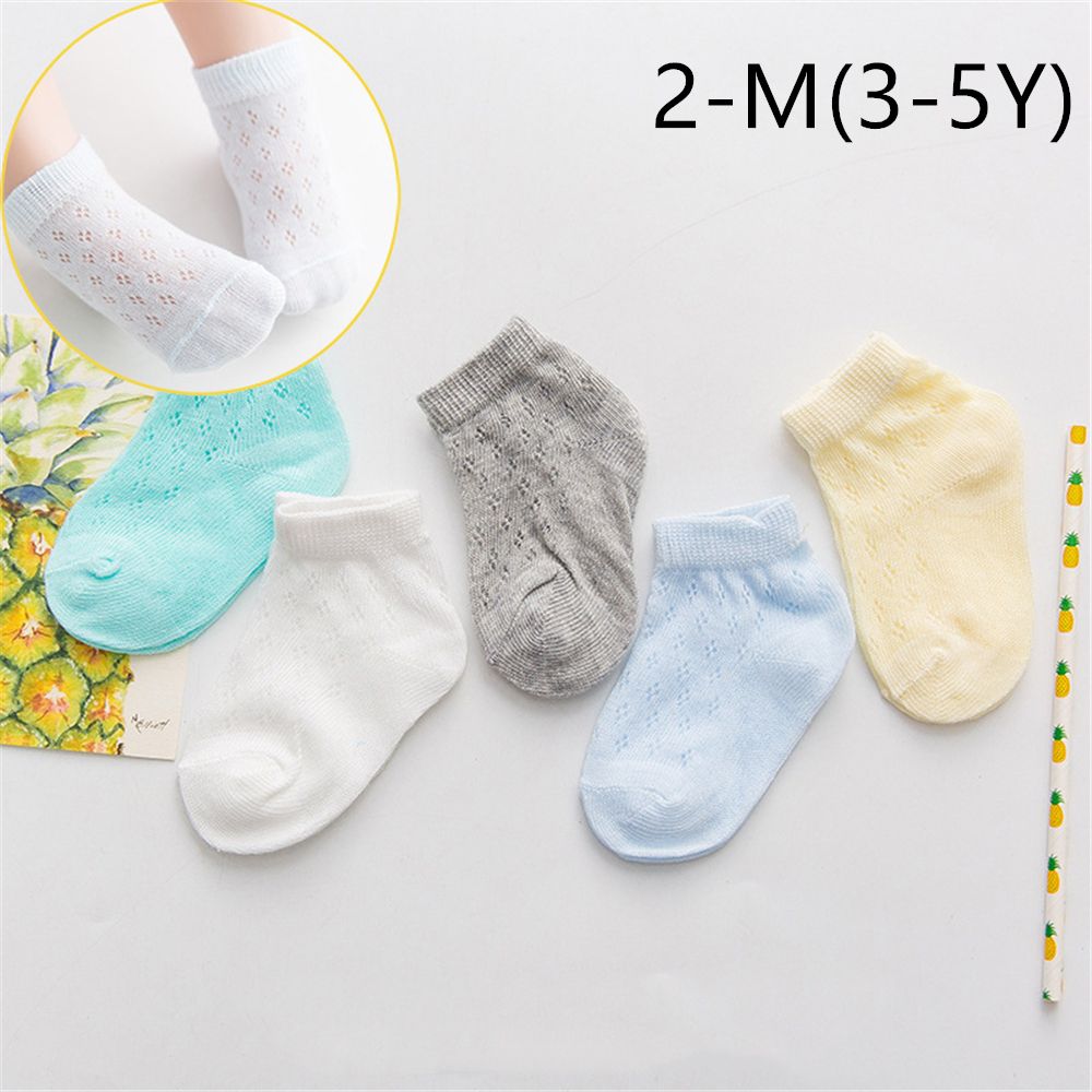 5 Paren/partij 0-5Y Baby Baby Sokken Baby Sokken Voor Meisjes Katoenen Mesh Leuke Pasgeboren Jongen Peuter Sokken Baby Kleding Accessoires: M(3-5Y)-2