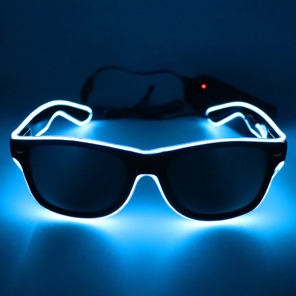 Red LED Glasses Light Up El Wire Neon Rave LED Glasses FOR Party Twinkle Glowing Party Halloween LED Glasses: Ice Blue