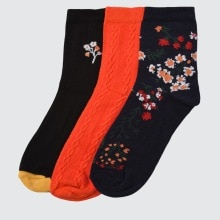 Trendyol Printed 3'lü Package Knitted Socks TWOAW21CO0135