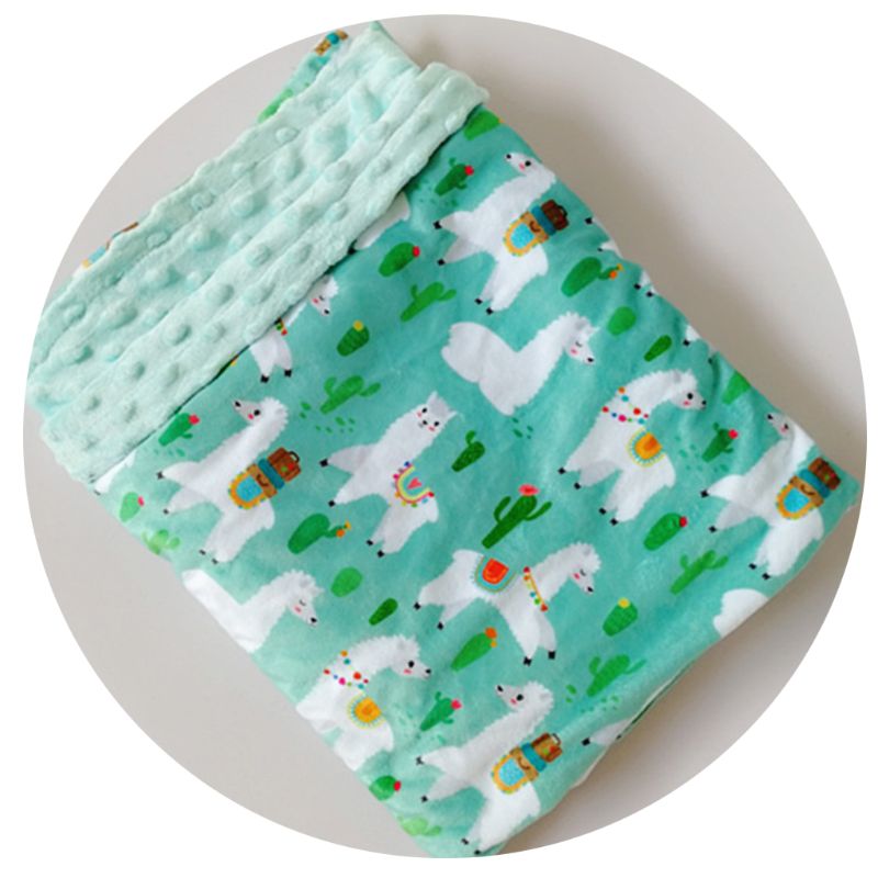 2 camadas 3D Alpaca Caricatura Velo Coral Macio Cobertor Do Bebê Inverno Criança Térmicas Criança Crianças de Volta Tampa de Assento Do Bebê Quilt