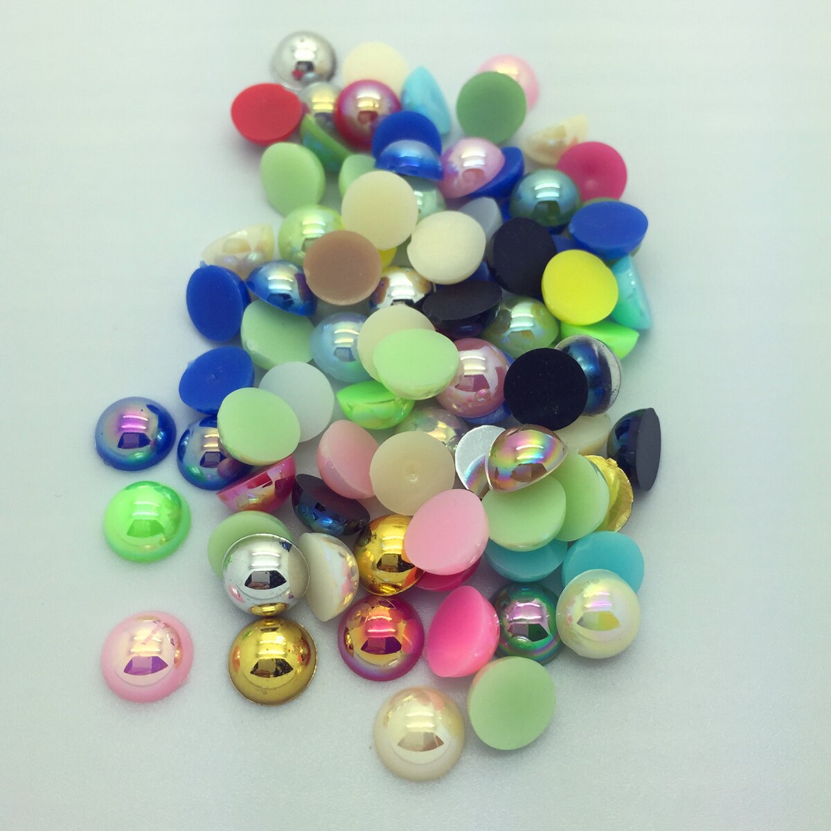 4mm/400pcs DIY Half Round Pearl Bead Flat Back Scrapbook For Craft Pick Colors: 20