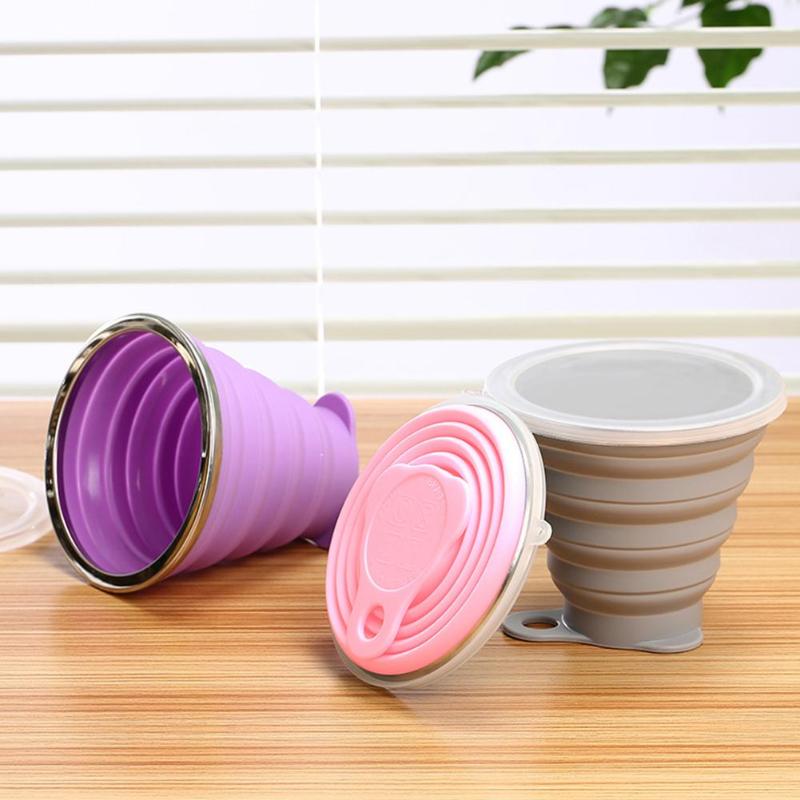 Opvouwbare Siliconen Cups Slijtvaste Intrekbare Siliconen Cup 270Ml Wandelen Picknick Drinken Mok Inklapbare Water Cups