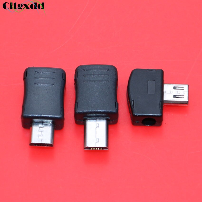 cltgxdd 1pcs Micro USB 5 pin Male plug connector Long / Short / Bent V8 port welding Data OTG line interface DIY data cable
