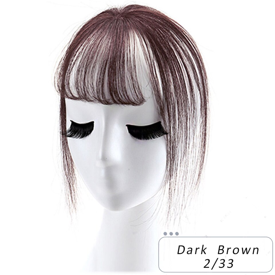 Weilai sort lysebrun clip on pandehår hårstykker til kvinder pandehår clip in hair extensions syntetisk højtemperatur fiber: 2 m 33