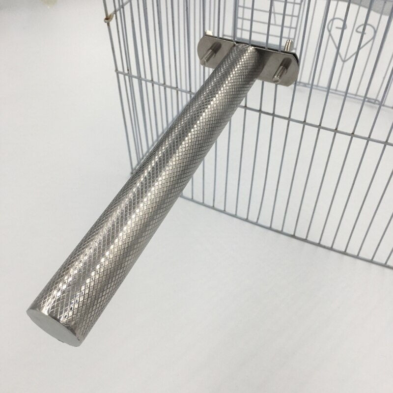 J2FB Parrot Perch Stainless Steel Rod Stand with Rhombic Pattern for Pet Birds
