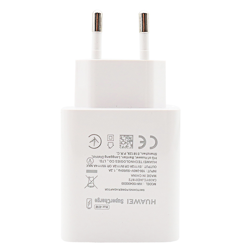 Oryginalna szybka ładowarka HUAWEI 40W 22.5W Supercharge typ C kabel do HUAWEI P30 P40 P10 P20 Pro lite Mate 9 10 Pro Mate 20 V20: 40W EU Charger