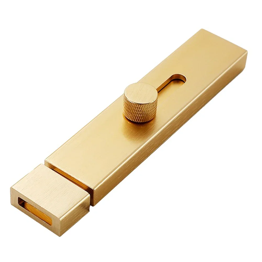 Door Lock Latch Punch-free Door Bolt Sliding Bolts Anti-theft Security Lock Aluminum Alloy Toilet Door Latch Gate Hardware: Black & White