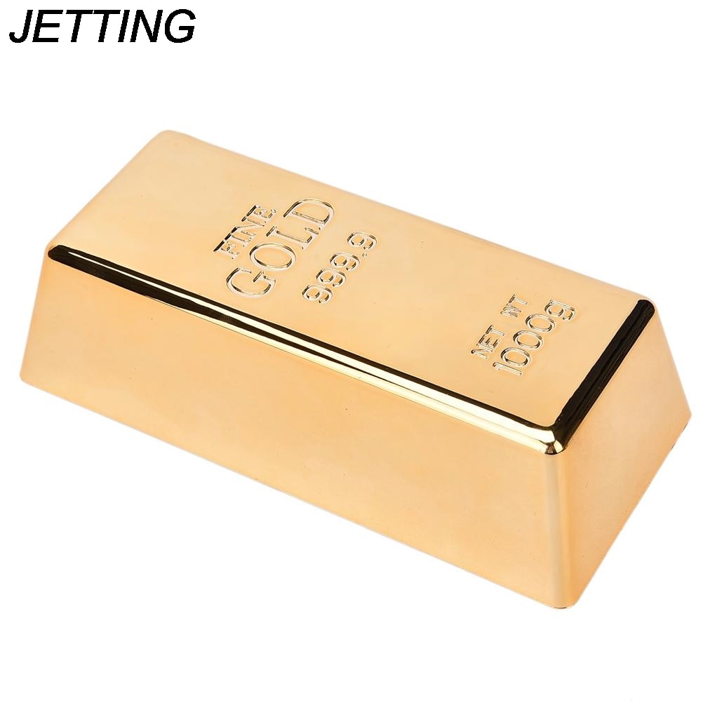 Jetting 1Pcs Kunstmatige Decoratieve Replica Gold Bar Doorstop Creatieve Bullion Thuis Deur Poort Stopper