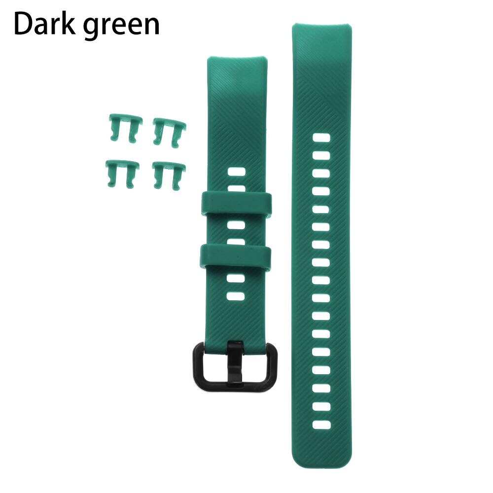For Honor Band 5 4 Soft Silicone Watch Band Replacement Strap Colorful Sports Wristbands Classic: dark green