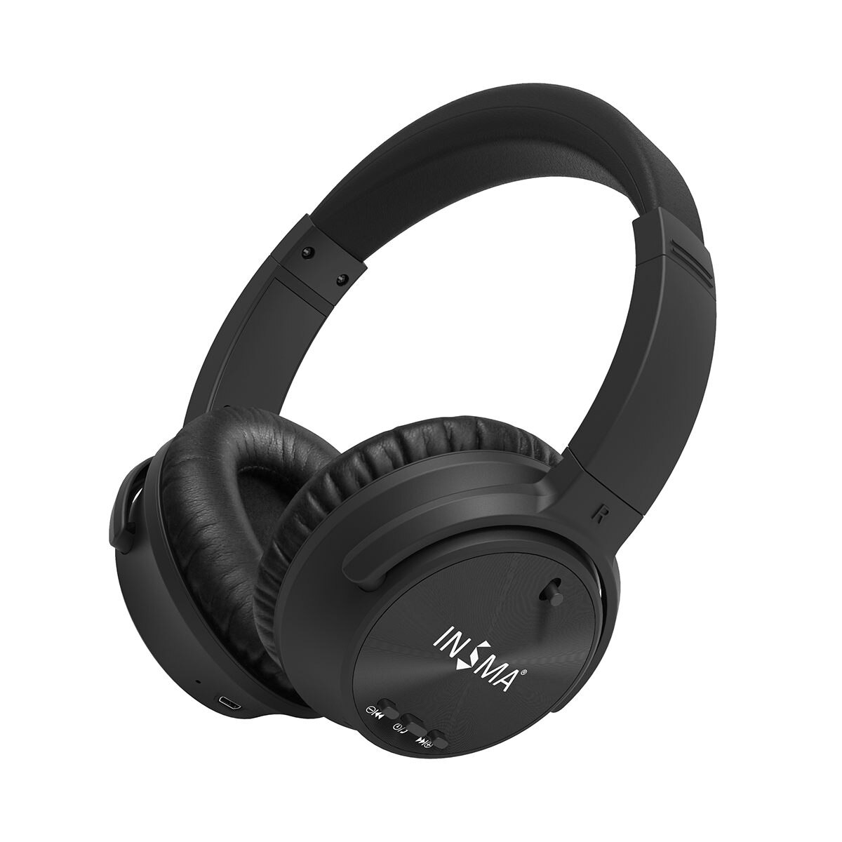 INSMA ANC bluetooth casque actif suppression du bruit casque sans fil avec Microphone écouteur basse profonde musique 20H temps de jeu: Black