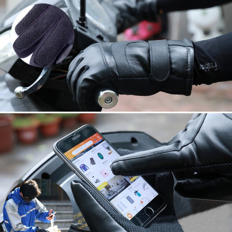 USB Plug Electric Heated Gloves With Touchscreen Finger For Men Winter Hands Warmer Thermal Gloves Windproof For Cold Weat