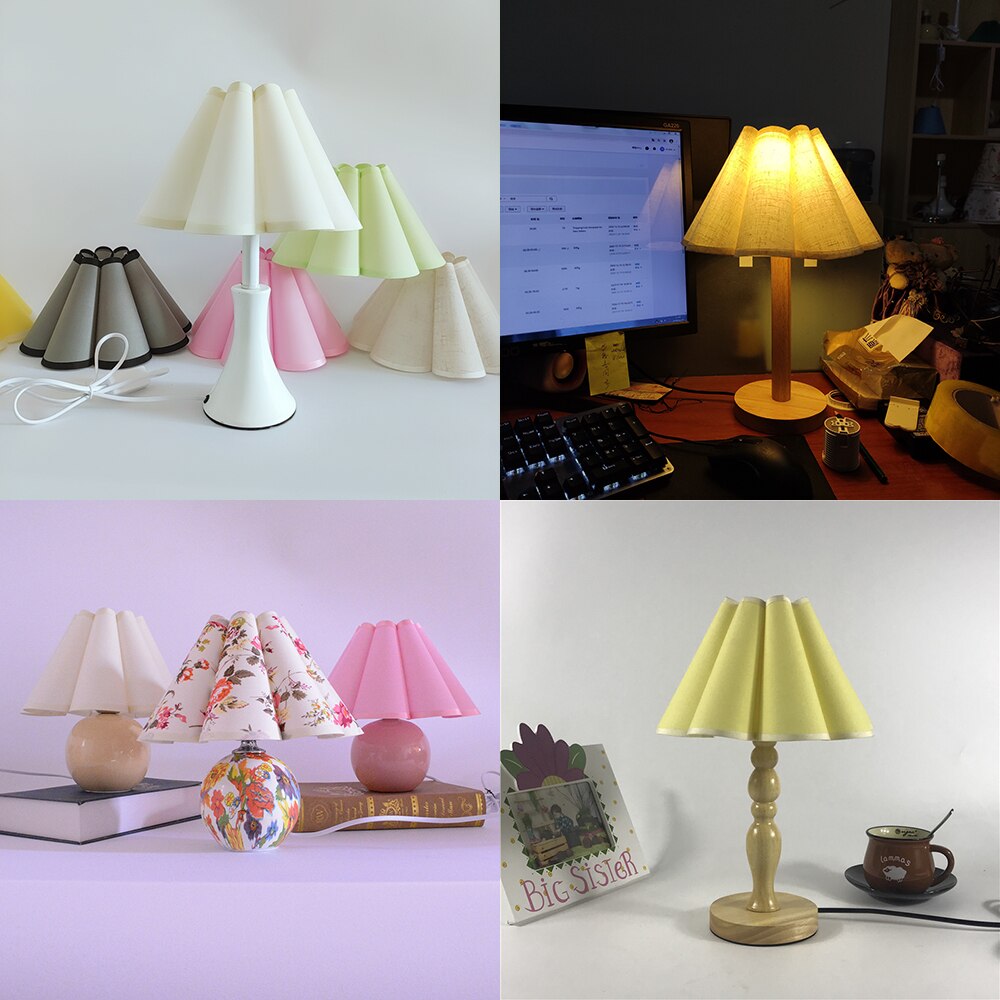 Parmi nous Xianfan – abat-jour en tissu japonais, abat-jour en PVC pour lampes de bureau E14 E27, abat-jour en pétales pour plafonnier