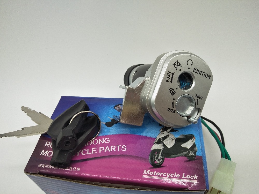 A255 motorcykel skoter elfordon brytare lås tillbehör för motorcykel bil lås motorcykel tändningslås 5 trådar 24mm