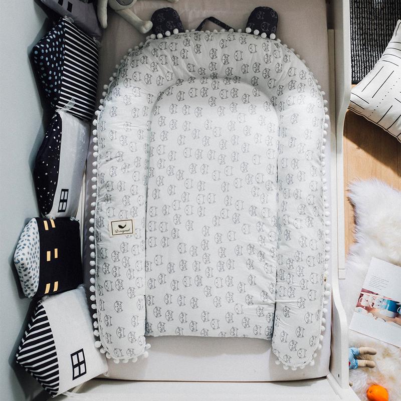 Babynest tegneserietryk bionisk seng foldelig aftagelig vaskbar bærbar babyseng multifunktionel rejseseng