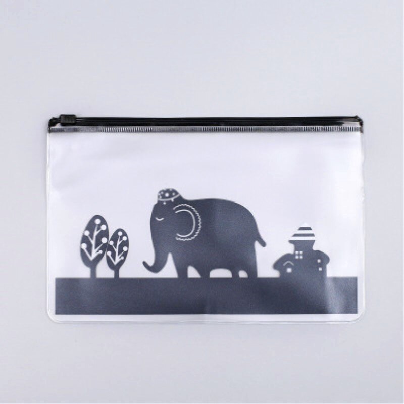 Neue 20,4 cm X 13,5 cm transparent Wasserdichte PVC Kosmetik Tasche Reisetasche Wimpern Stift Kulturbeutel Bausätze Tasche fallen handtasche: T074Elefant