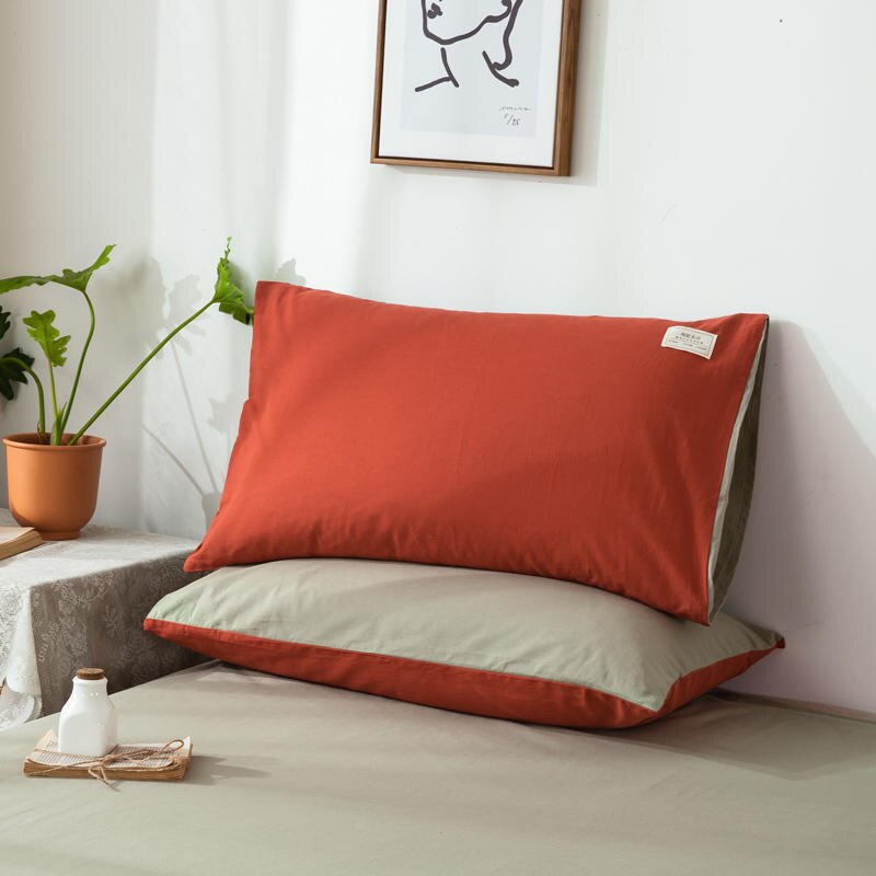 1PC 100% coton jaune taie d'oreiller couverture 48cm * 74cm taie d'oreiller décoratif literie chambre à coucher usage domestique différentes couleurs des deux côtés: jiuhongqianlv