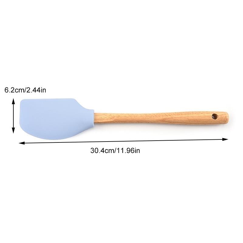 Justdolife 1Pc Keuken Bakken Spatel Siliconen Houten Handvat Schraper Spatel Gebak Spatel Bakken Tools Accessoires