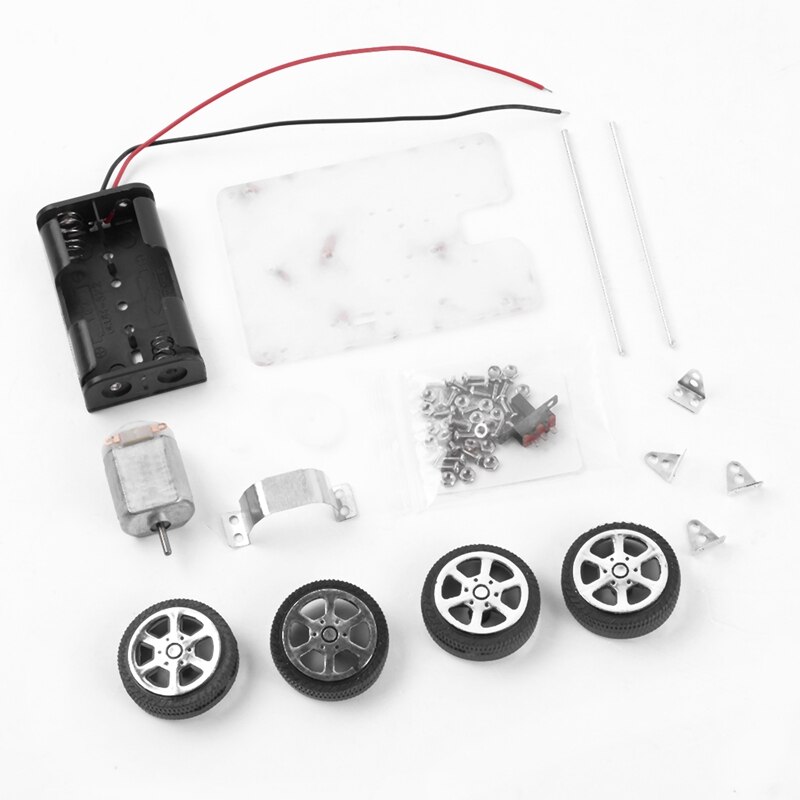 Elektrisk legetøj mini bil samling teknologi håndlavet videnskabeligt eksperiment model
