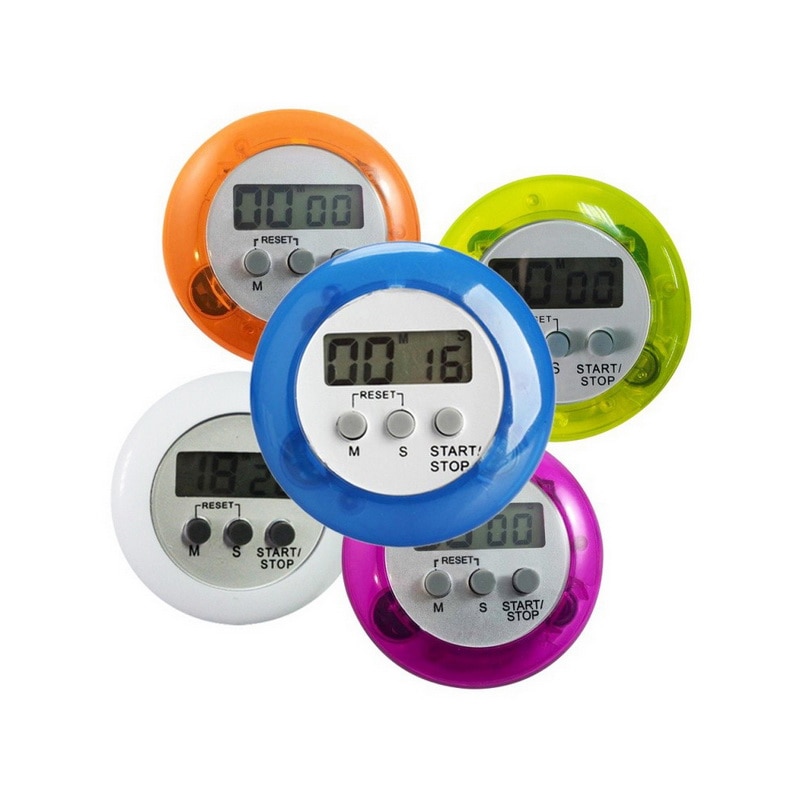 1Pc Multi Kleur Plastic Kookwekker Ronde Elektronische Timer Keuken Countdown Timers Alarm Kookwekker