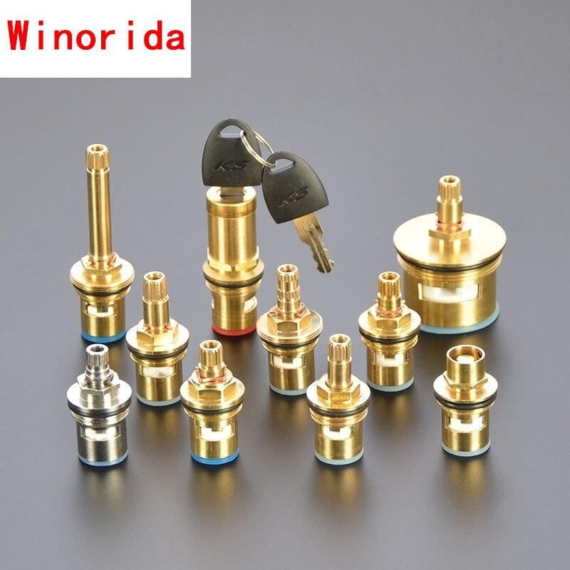 Faucet Copper Valve Core and Cold Water Fast Opening Triangle Valve Switch Ceramic Valve Core Copper Head Repair Parts